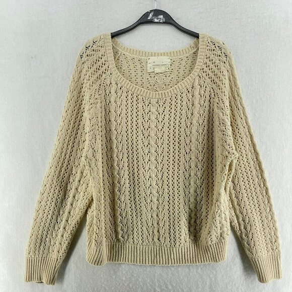 Coincidence & Chance Sweater Women's Sz XS/S Beige Knitted Round Neck Pullover - Picture 1 of 10